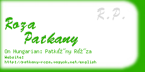 roza patkany business card